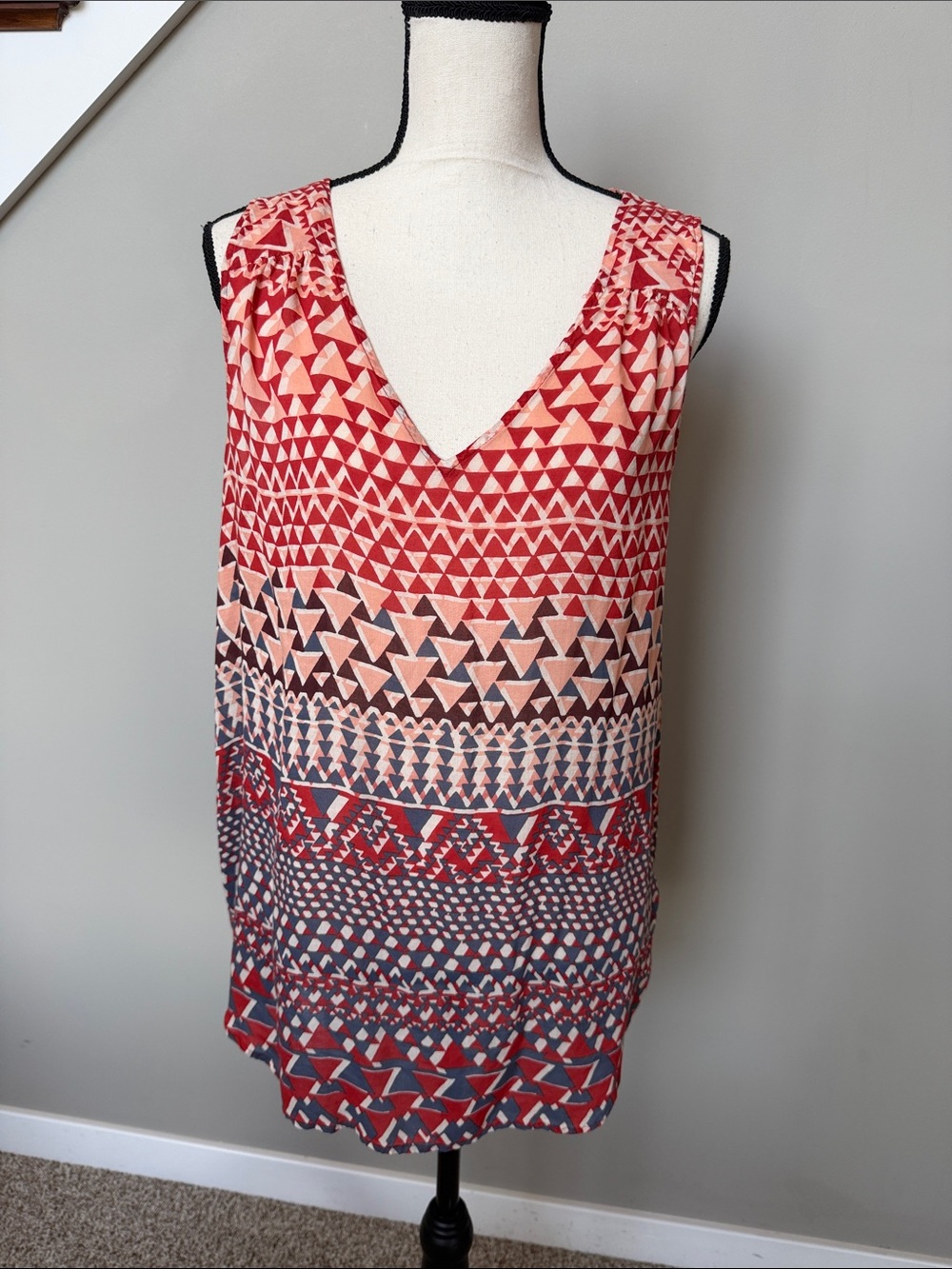Lucky Brand Geometric Print Sleeveless Top